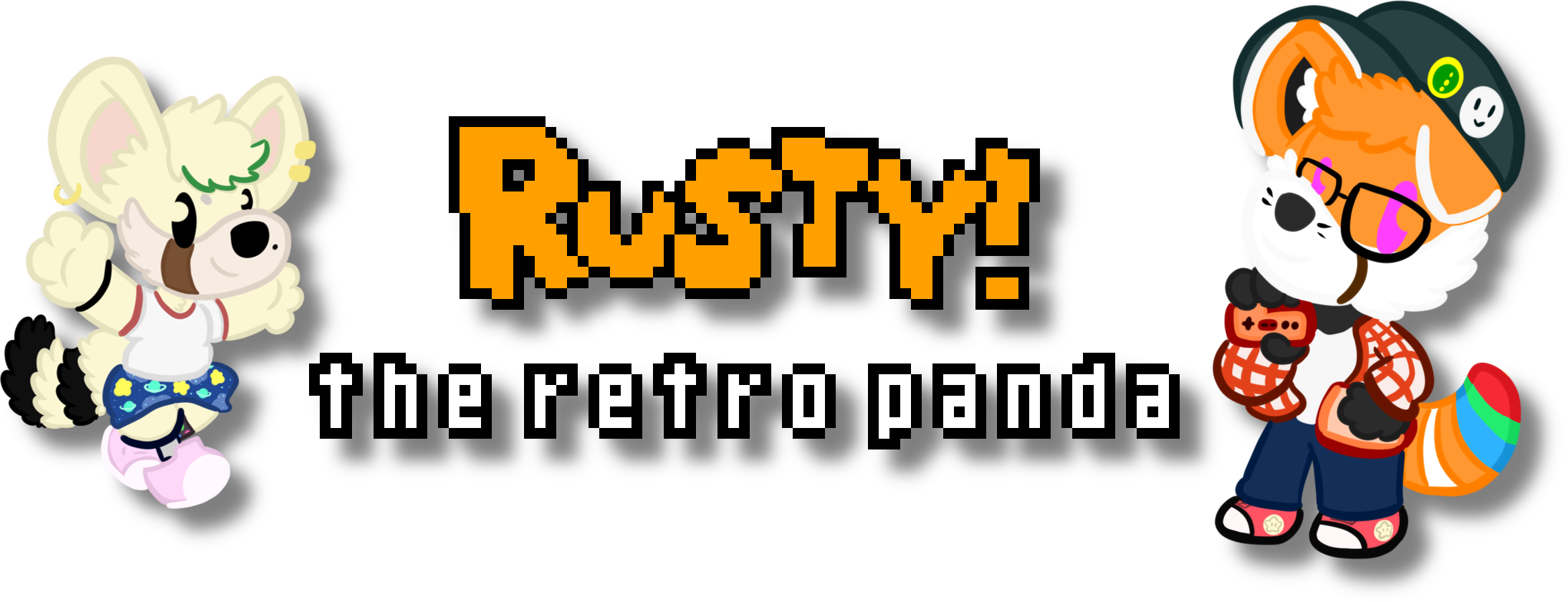 Rusty the Retro Panda logo